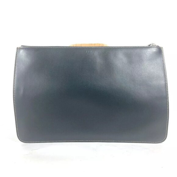 FENDI 7N0078 Pouch Zucca logo Bag Clutch bag Leather Black/Brown - Picture 3 of 14
